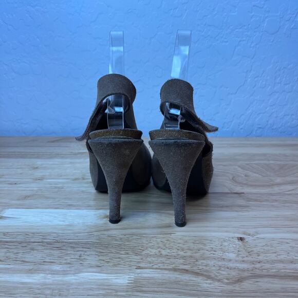Pedro Garcia España Sandals Womens 40EU 9-9.5 Suede Ankle Strap Brown Peep Toe - Picture 4 of 9